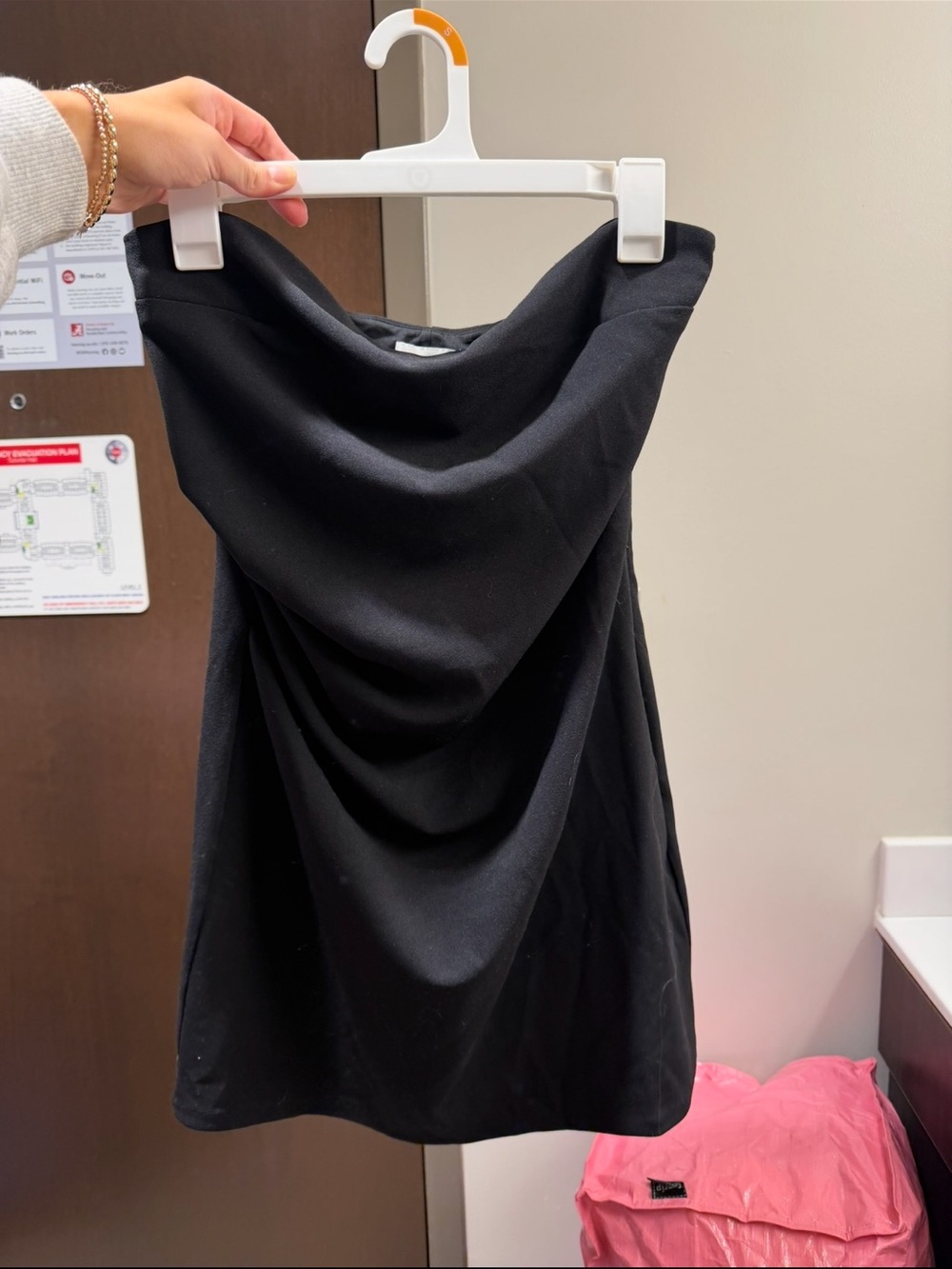 H&M Black Draped Mini Dress
